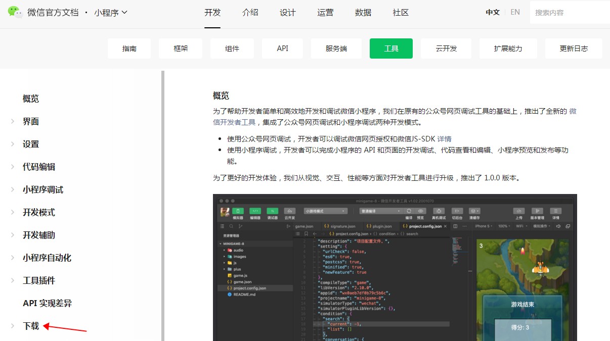 開(kāi)發(fā)者工具下載頁(yè)面