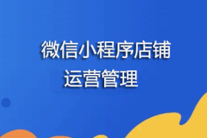 微信小程序店鋪運營管理